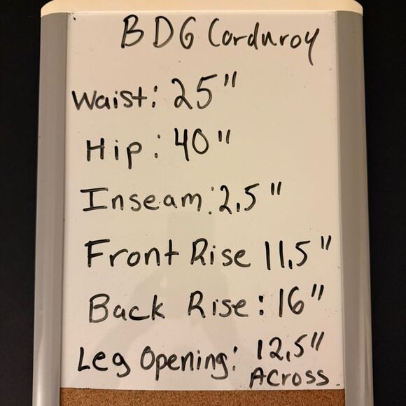 BDG Urban Outfitters Corduroy High-Rise Cuff Shorts Light Grey SZ 26 Y2K Vintage - Picture 8 of 8